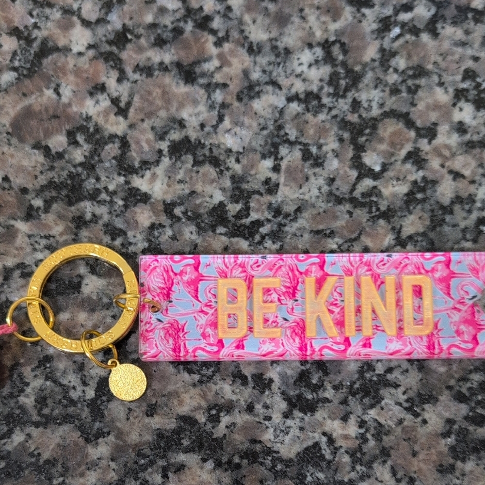 Pink and Gold 'Be Kind' Keychain